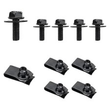 KVAEY 10 PCS Car Body Bolt  U-Nut Kit, Hex Screw U Nut Clip for Fender Bumpe...