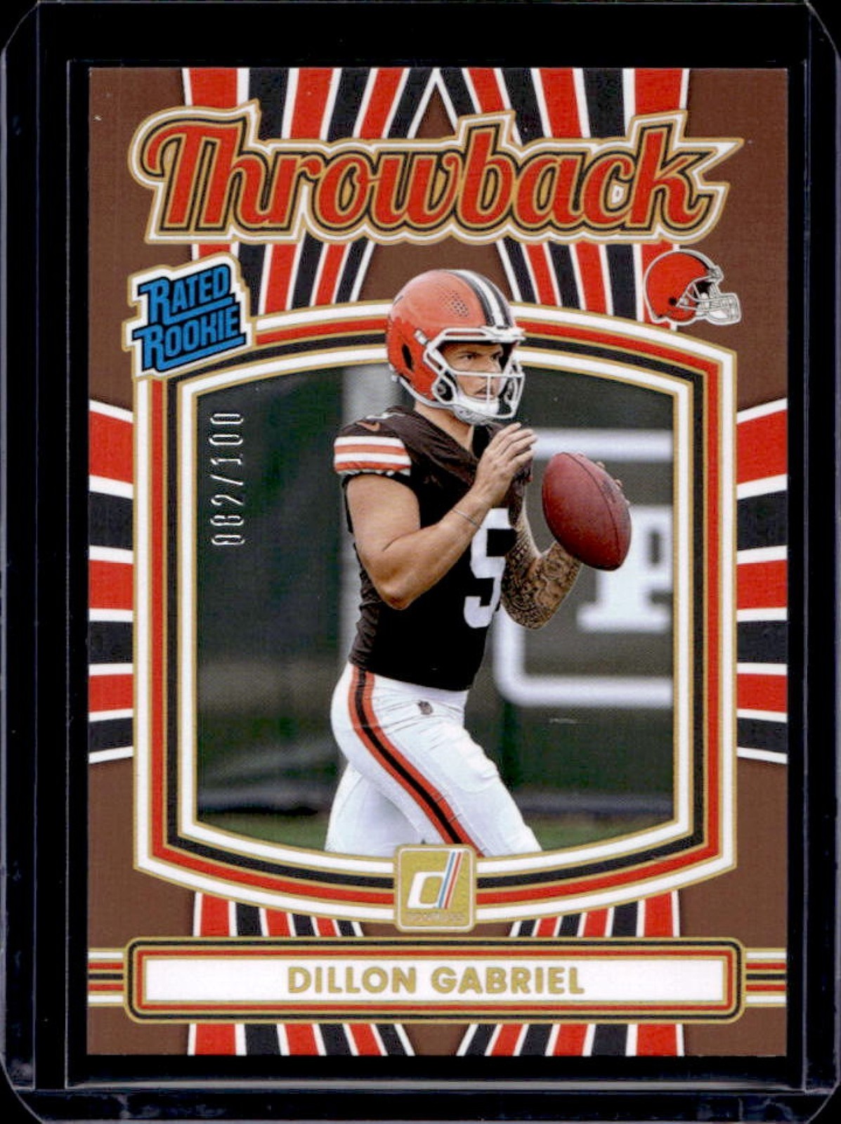 2025 Donruss Dillon Gabriel Rated Rookie Throwback Studio Series RC #82/100