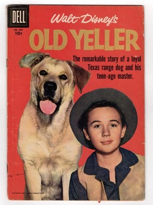 FOUR COLOR 869  Walt Disney''s OLD YELLER  Dell  G-VG  1958  Spiegle, Photo Cover