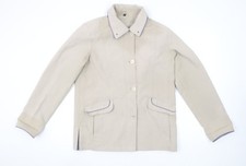 Finesse Women&rsquo;s Beige Polyester Mid-Length Button Jacket Size 10