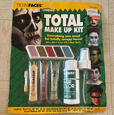 Vintage Technifaces Halloween Total MakeUp Kit Face Paint Blood Gel Glitter 1993