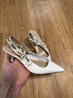 Christian Dior J Adior SlingBack Pumps Size 38D White Womens 7.5/8