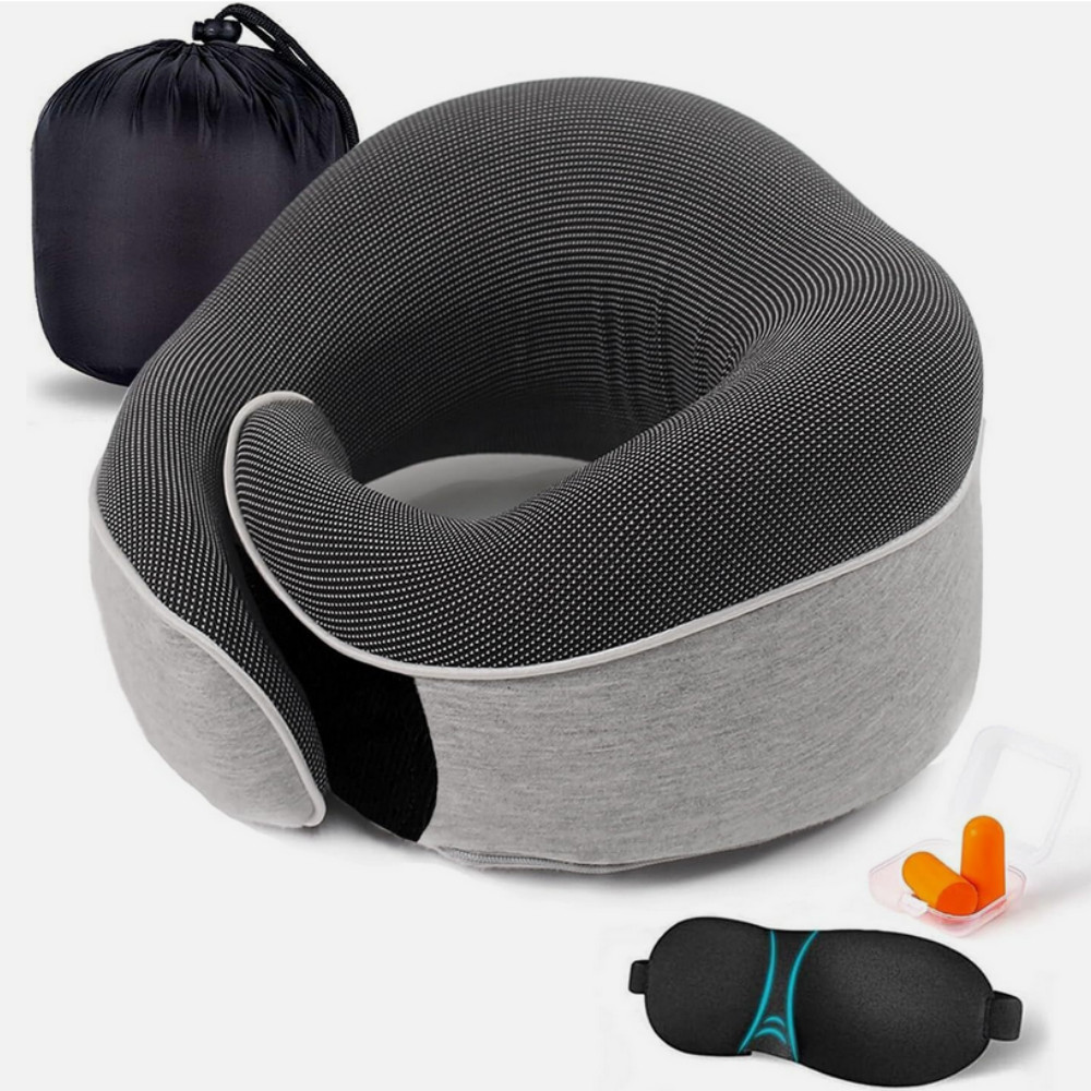 Travel Neck Pillow 100% Pure Memory Foam Pillow Chin Support Pillow Adjustable f