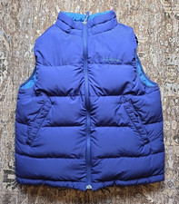 L.L. Bean Kids Reversible Goose Down Vest Blue Youth 14/16 Warm Winter Jacket