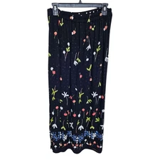 Artsy Unique Pull-on Mesh Faux Wrap Midi Length Skirt Art to Wear Size M