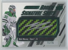 2023-24 UD Engrained Signature Shots Rookie Green Stick/75 Matt Murray Auto 