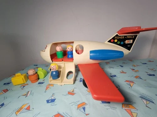 COMPLETE Fisher Price Little People Fun Jet #183 Vintage Play Family