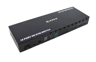 KCEVE KVM1001A 10-Port 4K 60Hz HDMI USB 3.0 KVM Switch EDID Emulation