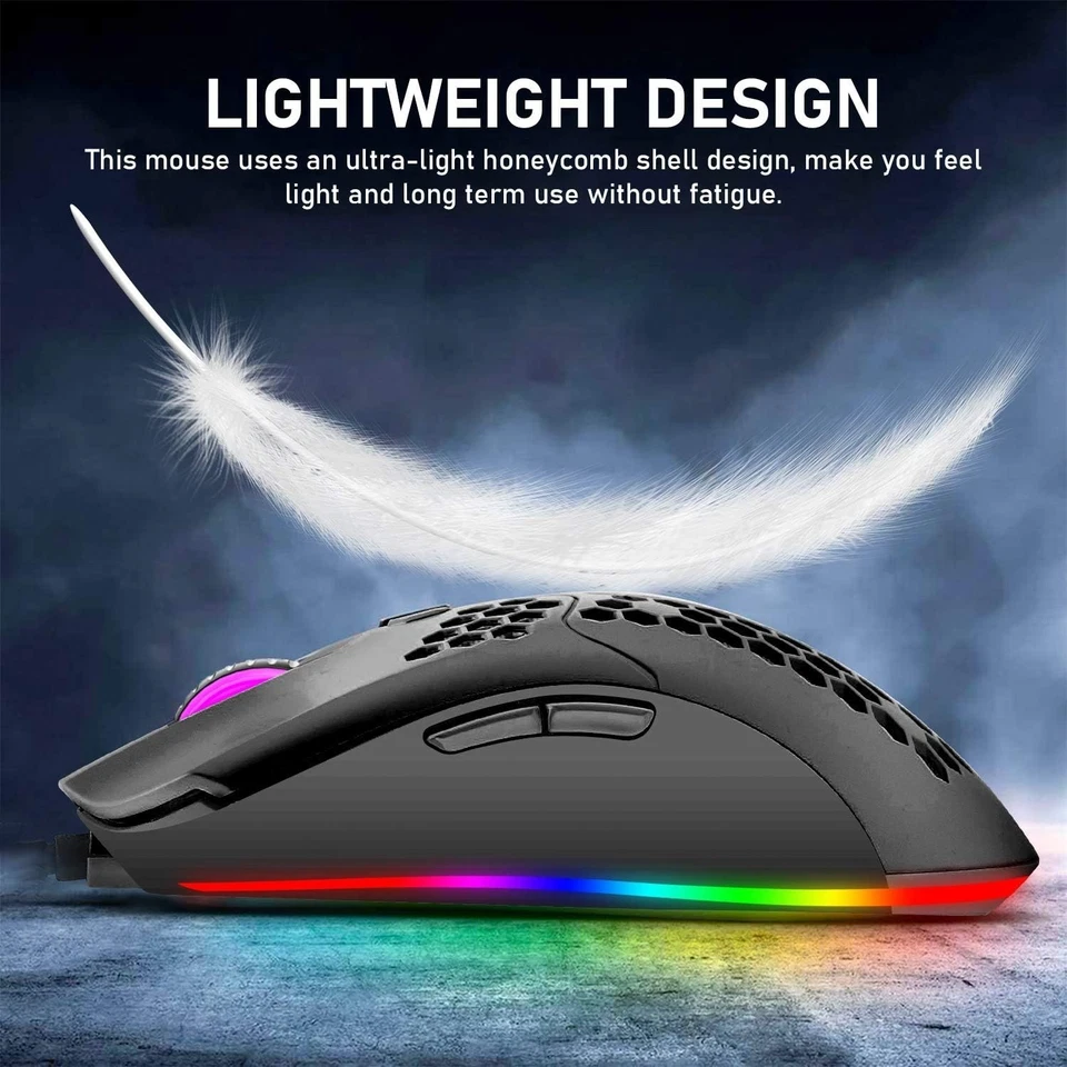 ZIYOULANG M1 Wired Gaming Mouse Honeycomb Shell Lightweight 6400DPI - Image 2 of 4