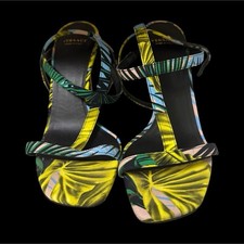 Versace Strappy Botanical Stiletto Heels Yell...