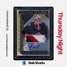 2021 UD BLACK DIAMOND FILIP GUSTAVSSON FUTURES PREMIUM ROOKIE PATCH AUTO /25