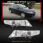 For 2004-2008 Acura TSX CL7 CL9 Chrome Clear Factory Style Projector Headlights