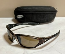 RARE Tifosi "Core" Wrap Sunglasses Crystal Brown/Brown Lenses Y2K With Case