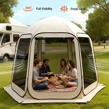 Uimoso Pop Up Screen House Tent 10' x 9.2' Camping Gazebo Portable 4-8 People