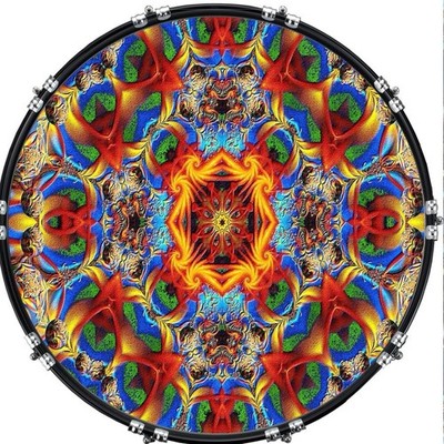 Aquarian 22'' Kick Bass Drum Head Graphical Image Front Skin Kaleidoscope 6