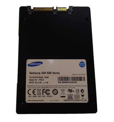 SAMSUNG 512GB SSD SATA 830 Series MZ-7PC512 S/N: S0W0NYAC301637 #NFP3005