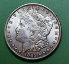 1885-P  Morgan Silver (90%) Dollar Gem AU-BU Brighter $60+Silver Value