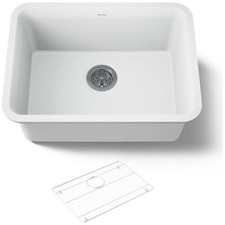 New Kohler K-28001-CM6 Cairn 24-1-2 Undermount Single Bowl Neoroc Composite Kitc