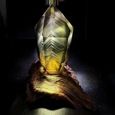 1.76LB Natural citrine Quartz Obelisk Crystal Energy Tower Point Reiki decor+st