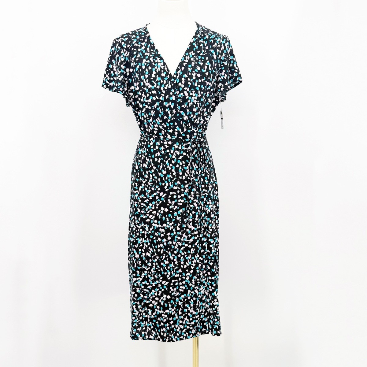 Leith Floral Wrap Dress Short Sleeve Midi M Tie Waist Lightweight Spring Summer | eBay Leith Floral Wrap Dress Short Sleeve Midi M Tie Waist Lightweight Spring Summer | eBay