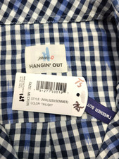  129 New JOHNNIE-O Hangin Out SEMMES Button Shirt Men MEDIUM Twilight Blue CHECK