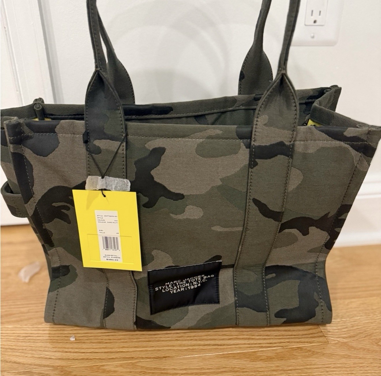 MARC JACOBS THE CAMO JACQUARD LARGE TOTE BAG NWT image 4