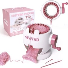 SENTRO 22 Needle Knitting Machine Kit DIY Scarf Hat Sock Loom Penguin Pink