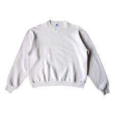Vintage Russell Athletic Sweatshirt Mens Large White Crewneck USA Pullover 90s