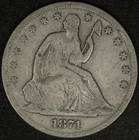 1871-S SEATED LIBERTY HALF DOLLAR 50C VG VERY GOOD
