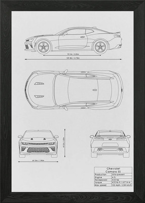 Chevrolet Camaro SS Gerahmtes Wandbild Poster Leinwanddruck Bild