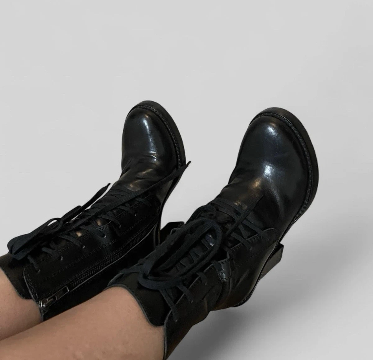 Ann Demeulemeester Block Heel Boots Black for Women for sale | eBay
