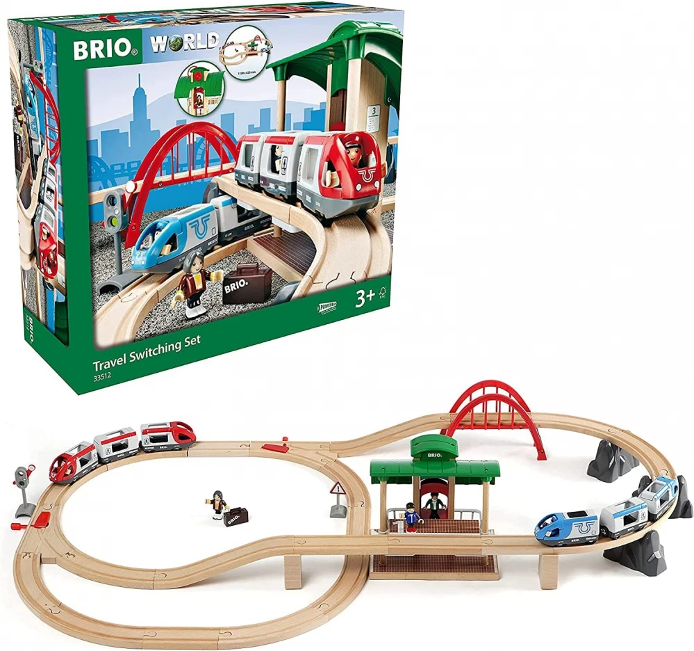 BRIO World - 33512 Travel Switching Set, 42 Piece Train Toy with Multi