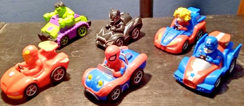 Jam'n Avengers Marvel Super Hero Adventures 2019 Pull Back Racers 6X ...