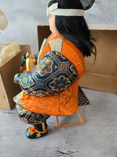 Handmade Japanese Gogatsu Ningyo Samurai Doll w/Removable Hat & Chair–Boy’s Day - Picture 2 of 16