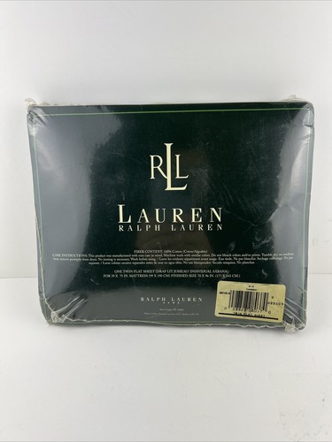 Ralph Lauren KENNEBUNKPORT Plaid BLUE CHAMBRAY Twin Flat Sheet Brand New Sealed - Picture 2 of 4