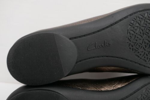 CLARKS "CANDRA GLARE" BRONZE LEATHER CUSHION PLUS BALLERINA PUMP SHOES UK 4.5E - Picture 14 of 16