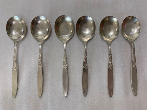 6 X Vintage GROSVENOR CHRISTINE EPNS A1 Silver Plated Spoons Collectable