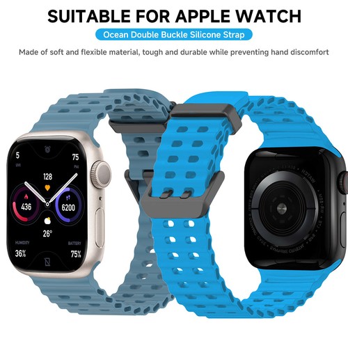 Silikonowy pasek oceaniczny do Apple Watch Series 10 9 8 7 6 46/49mm Ultra iWatch Band - Zdjęcie 8 z 25