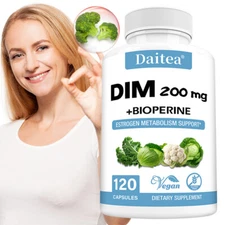 DIM Supplement 200 mg, Hormone Balance & Estrogen Detox for Women/Men