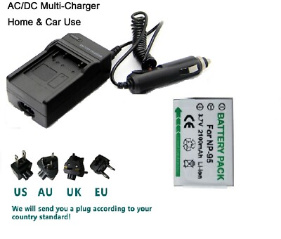 NP95 NP-95 Battery + Charger for FUJIFILM Fuji Finepix X100S X100