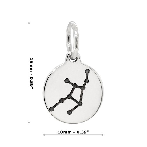 Virgo Star Sign Sterling Silver 925 Pendant Charm - Picture 6 of 7