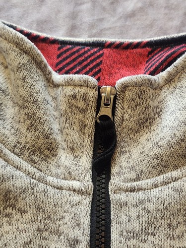 Simply Southern rot & schwarz Buffalo kariert 1/4 Reißverschluss Pullover Sweater Jacke Small - Bild 8 von 11