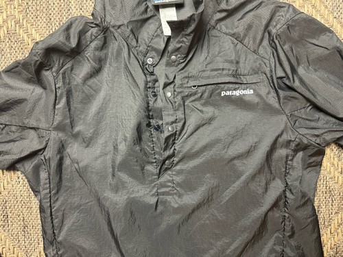 Patagonia Houdini Button Pullover Wind Rain Packable 24155 Black Small - Picture 6 of 8
