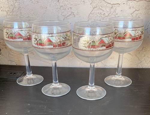 Johnson Brothers. Friendly Village Glassware Set of 4 12oz Wine Goblets Glass - 第 1/6 張圖片