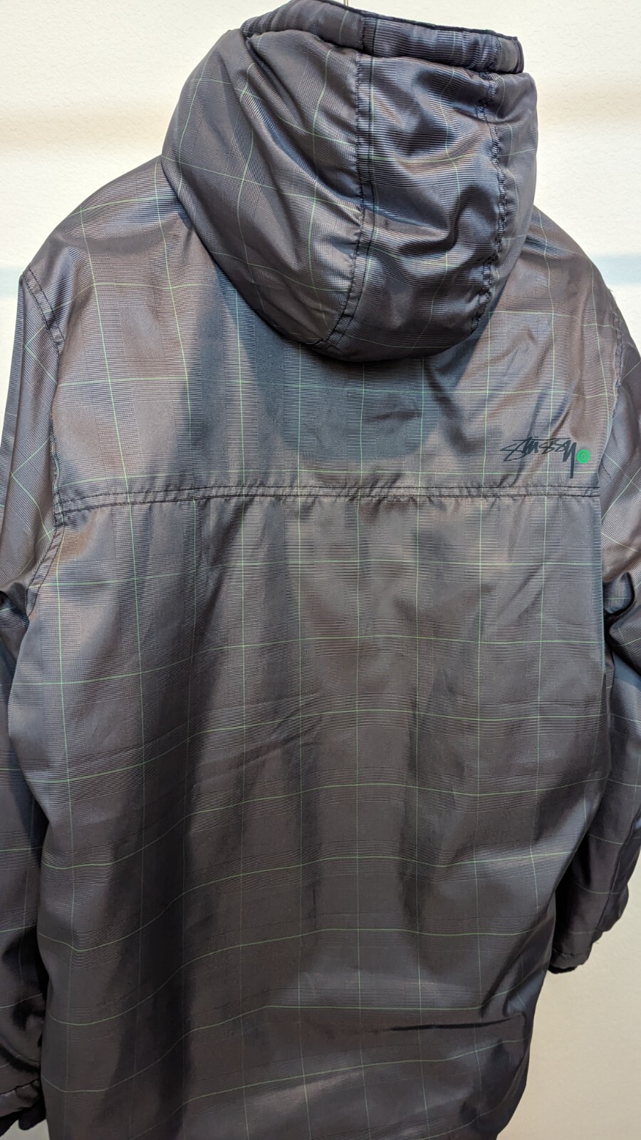 Vintage Stussy Light Insulated 3D Stripe Reflect Jacket - RARE Size Medium Gray image 5