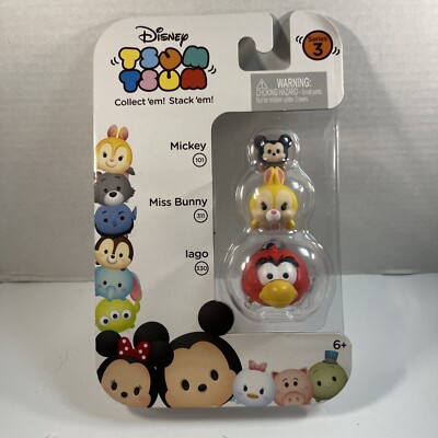 Disney Tsum Tsum Series 3 Stack em Mickey (101), Miss Bunny (311), lago (330)