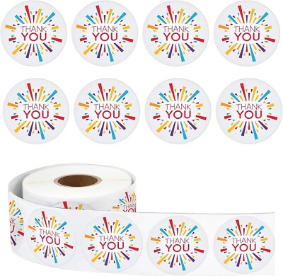1000 Stück Danke kleine Kraft Aufkleber, mehrfarbiges Design