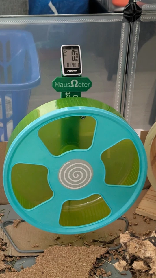 Mausrad mit Tacho Mäuse Laufrad Hamsterrad KM Zähler  - Bild 4 von 4