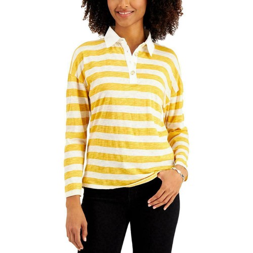 Size XXL Yellow Striped Button 