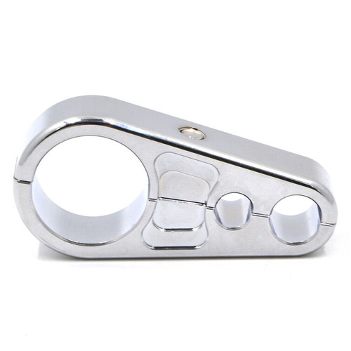 Chrome 1" Handlebar Clutch Cable Clamp For Harley Honda Indian Yamaha Custom - Picture 8 of 10